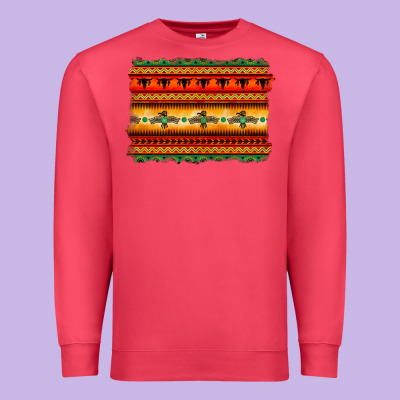 Bullskull Thunderbird Aztec Pattern Warm Colors Premium Sweatshirt Designed By Barkaloodesign
