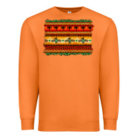 Carrot bullskull thunderbird aztec pattern warm colors Premium Sweatshirt - BarkalooDesign
