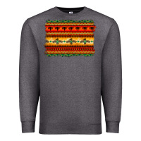 Charcoal Heather bullskull thunderbird aztec pattern warm colors Premium Sweatshirt - BarkalooDesign