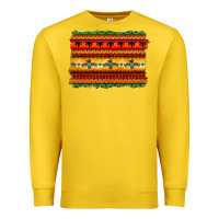 Lemon bullskull thunderbird aztec pattern warm colors Premium Sweatshirt - BarkalooDesign