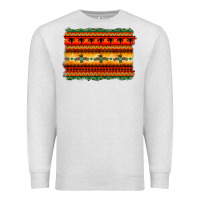 Oatmeal Heather bullskull thunderbird aztec pattern warm colors Premium Sweatshirt - BarkalooDesign