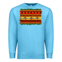 Ocean Blue bullskull thunderbird aztec pattern warm colors Premium Sweatshirt - BarkalooDesign