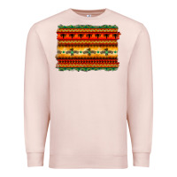 Pale Pink bullskull thunderbird aztec pattern warm colors Premium Sweatshirt - BarkalooDesign