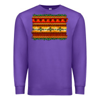 Purple bullskull thunderbird aztec pattern warm colors Premium Sweatshirt - BarkalooDesign