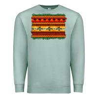 Seafoam bullskull thunderbird aztec pattern warm colors Premium Sweatshirt - BarkalooDesign