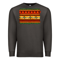 Smoke bullskull thunderbird aztec pattern warm colors Premium Sweatshirt - BarkalooDesign