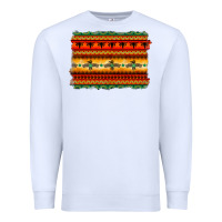 White bullskull thunderbird aztec pattern warm colors Premium Sweatshirt - BarkalooDesign