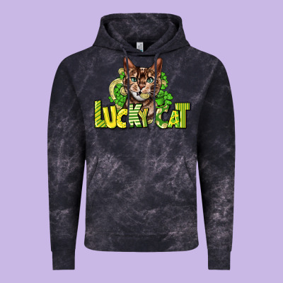 Lucky Cat St. Patrick's Vintage Hoodie Designed By Howdyjamesfarm