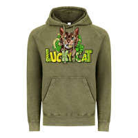 Vintage Olive Lucky cat St. Patrick's Vintage Hoodie - HowdyJamesFarm
