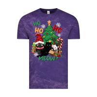 Cloud Purple ho ho ho meow Vintage Tee - CowGirlArtShop