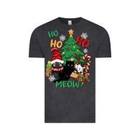 Vintage Black ho ho ho meow Vintage Tee - CowGirlArtShop