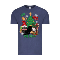 Vintage Denim ho ho ho meow Vintage Tee - CowGirlArtShop