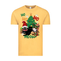 Vintage Mustard ho ho ho meow Vintage Tee - CowGirlArtShop