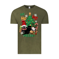 Vintage Olive ho ho ho meow Vintage Tee - CowGirlArtShop