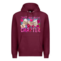 Burgundy Just One More Chapter Premium Hoodie - CowhideDigitalArt
