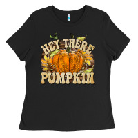 Black Hey There Pumpkin Ladies Tee - texasbilliewilder