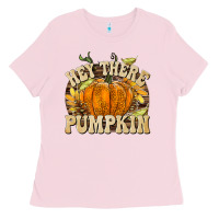 Bubblegum Pink Hey There Pumpkin Ladies Tee - texasbilliewilder