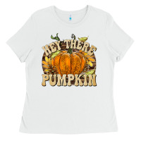 White Hey There Pumpkin Ladies Tee - texasbilliewilder