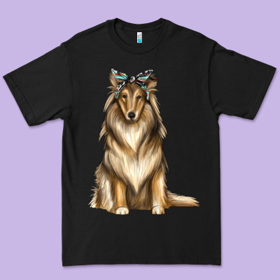 Collie With Bandanna Premium Tee Designed By Texasbilliewilder