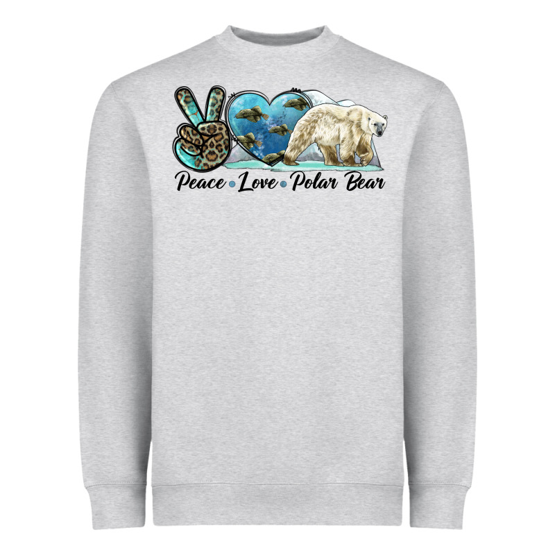 Peace Love Polar Bear Heavyweight Sweatshirt by LillyAllenDesigns | Teevron