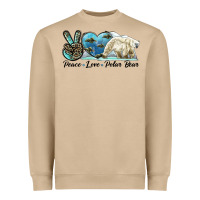 Mushroom peace love polar bear Heavyweight Sweatshirt - LillyAllenDesigns