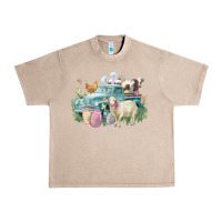 French Oak Easter truck farm animals Easter Day Urban Heavy Tee - HowdyJamesFarm