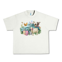 Pistachio Easter truck farm animals Easter Day Urban Heavy Tee - HowdyJamesFarm