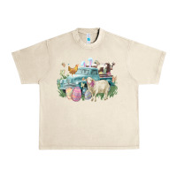 Sandshell Easter truck farm animals Easter Day Urban Heavy Tee - HowdyJamesFarm