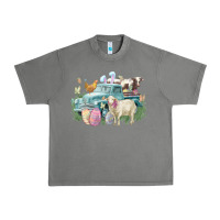 Easter Truck Farm Animals Easter Day Urban Heavy Tee | Teevron