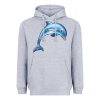 Heather Grey dolphin Heavyweight Hoodie - BarkalooDesign