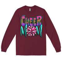 Burgundy cheer mom Long Sleeve Tee - OliviaCreatesArt