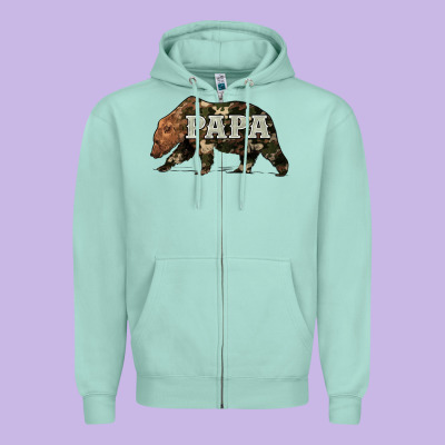 Bear Papa Zipper Hoodie Designed By Artiststas