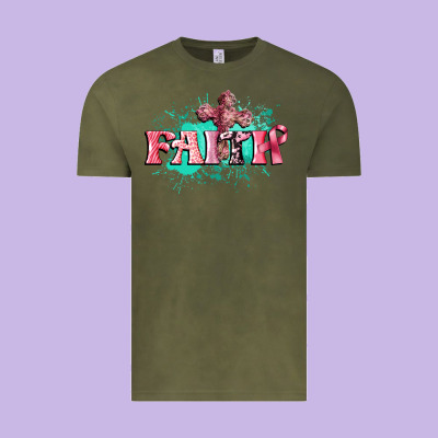 Faith Breast Cancer Vintage Tee Designed By Cowgirlartshop