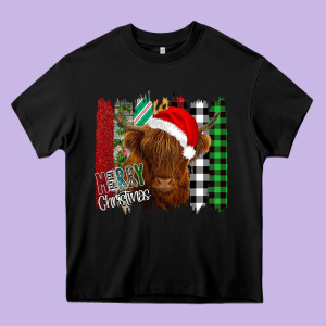Merry Christmas Cow Heavy Core Tee Designed By Bettercallsaul