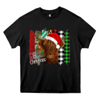 Black Merry Christmas Cow Heavy Core Tee - Bettercallsaul