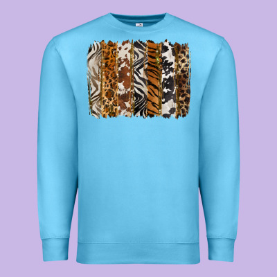 Western Animal Patterns Brushstoke Premium Sweatshirt Designed By Barkaloodesign