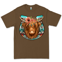 Cacao highland cow serape floral headband horseshoe Premium Tee - Jasminsmagicworld