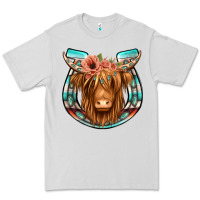 Dove Grey highland cow serape floral headband horseshoe Premium Tee - Jasminsmagicworld