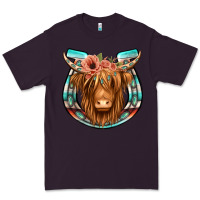 Plum highland cow serape floral headband horseshoe Premium Tee - Jasminsmagicworld