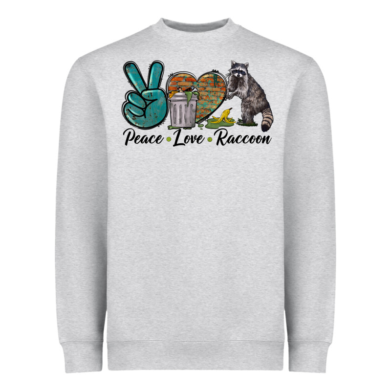 Peace Love Raccoon Heavyweight Sweatshirt by LillyAllenDesigns | Teevron