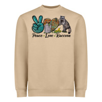 Mushroom Peace love raccoon Heavyweight Sweatshirt - LillyAllenDesigns