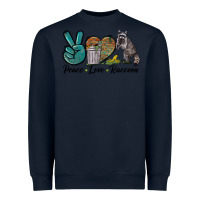 Navy Peace love raccoon Heavyweight Sweatshirt - LillyAllenDesigns