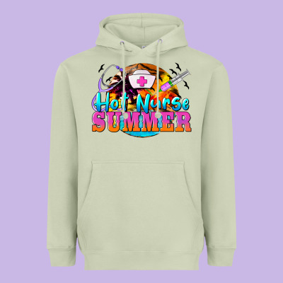 Hot Nurse Summer Heavyweight Hoodie Designed By Barkaloodesign