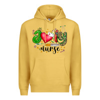 Antique Gold Jolly Nurse Black Premium Hoodie - CowhideDigitalArt