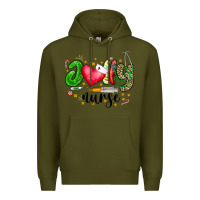 Army Green Jolly Nurse Black Premium Hoodie - CowhideDigitalArt