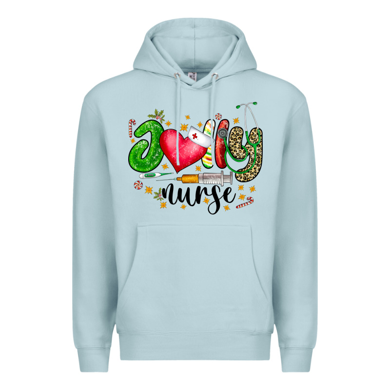 Jolly Nurse Black Premium Hoodie by CowhideDigitalArt | Teevron