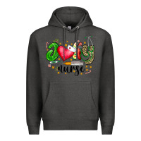 Charcoal Heather Jolly Nurse Black Premium Hoodie - CowhideDigitalArt