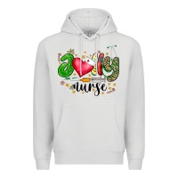 Dove Grey Jolly Nurse Black Premium Hoodie - CowhideDigitalArt
