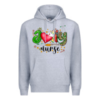 Heather Grey Jolly Nurse Black Premium Hoodie - CowhideDigitalArt