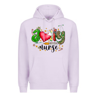 Lilac Jolly Nurse Black Premium Hoodie - CowhideDigitalArt
